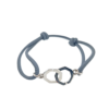 Bracelet cuir et argent Gris anthracite