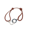 Bracelet cuir et argent Camel